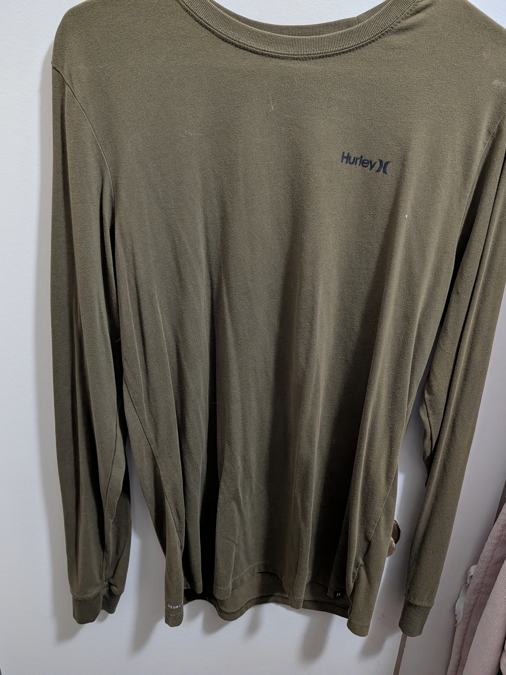 Hurley Olive Green Long Sleeve Crew Tee